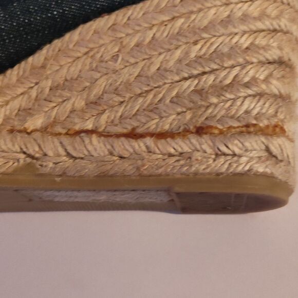 Coach Ireena Espadrille Wedge Platform Heels Size 10 blue denim/Brown size 6 - Picture 5 of 13